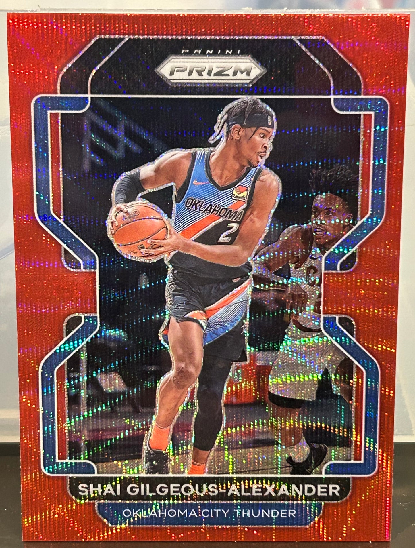 + Shai Gilgeous-Alexander 2020-21 Panini Prizm Red Wave Refractor Card