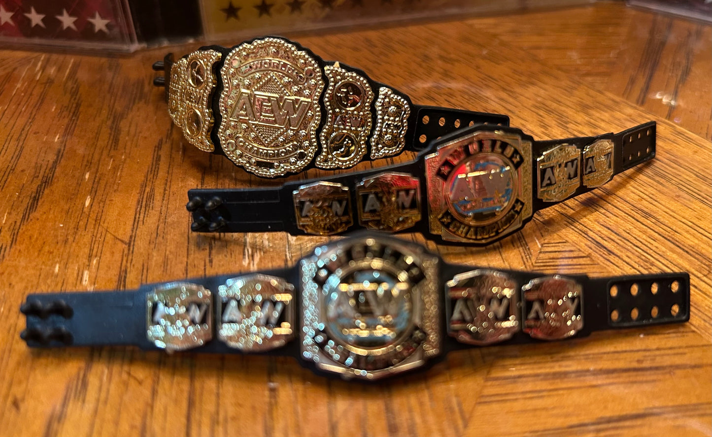 * AEW Action Figure BELT Lot of 3 belts