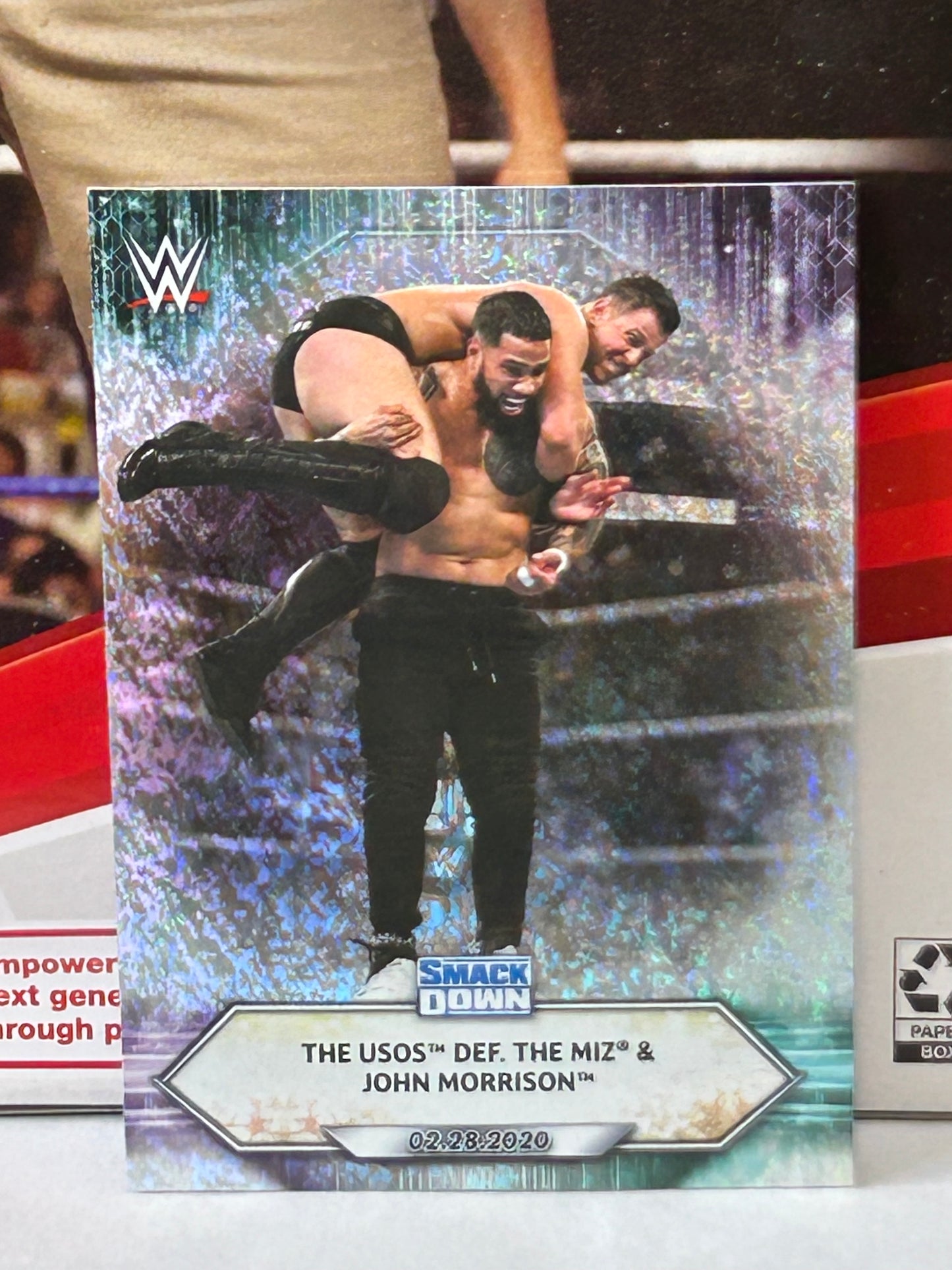 The Uso’s (Jimmy & Jey) Defeat The Miz & John Morrison 2021 WWE Topps FOILBOARD Parallel
