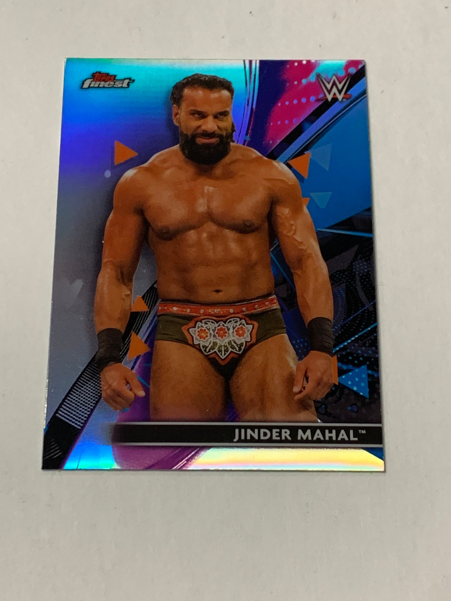 Jinder Mahal 2021 WWE Topps Finest Refractor Card