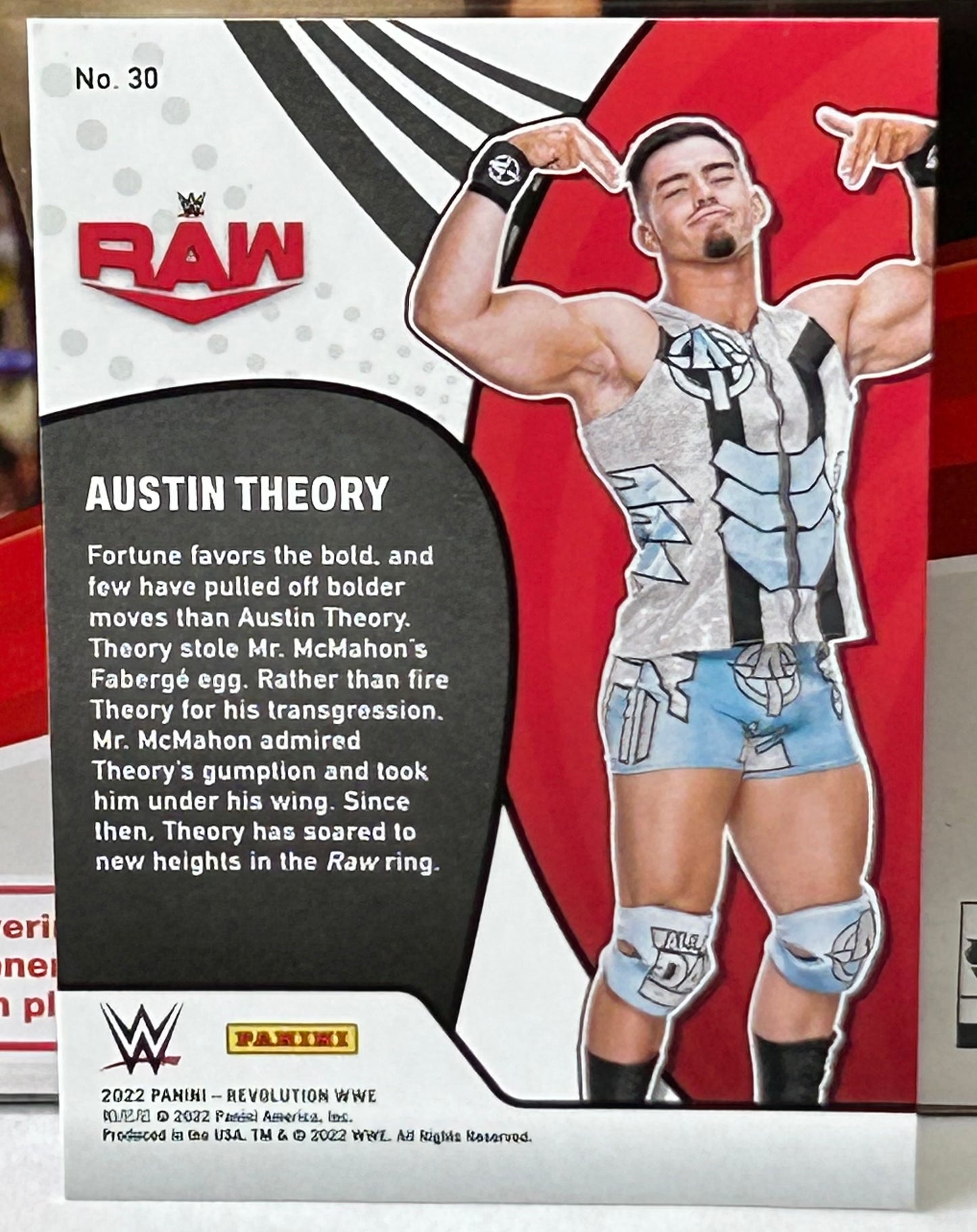 Austin Theory 2022 WWE Panini Revolution “VORTEX” Insert Card