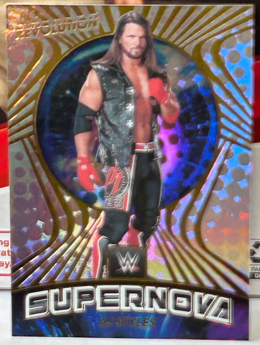 AJ Styles 2022 WWE Panini Revolution “SUPERNOVA” Insert Card
