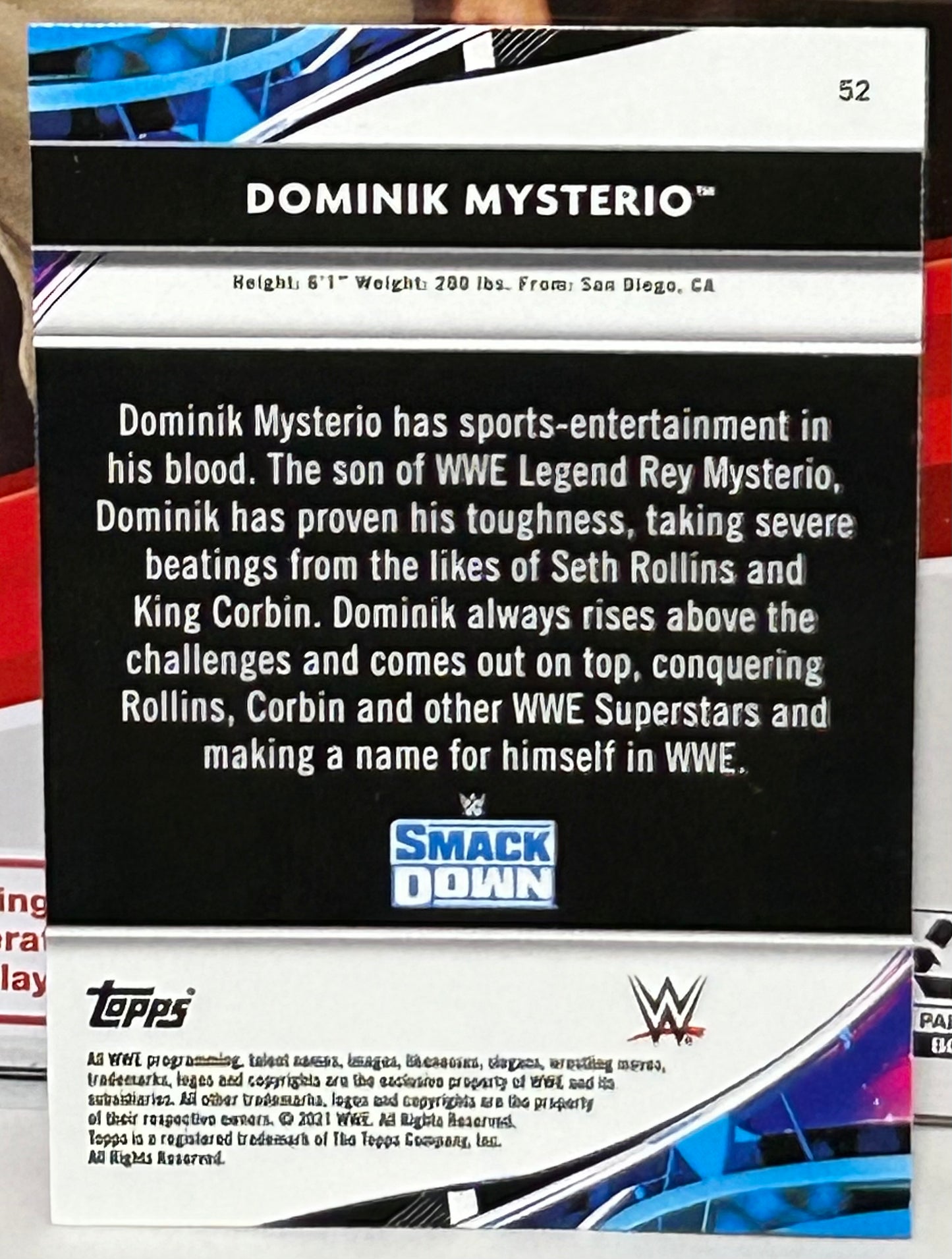 Domink Mysterio 2021 WWE Topps Finest Card