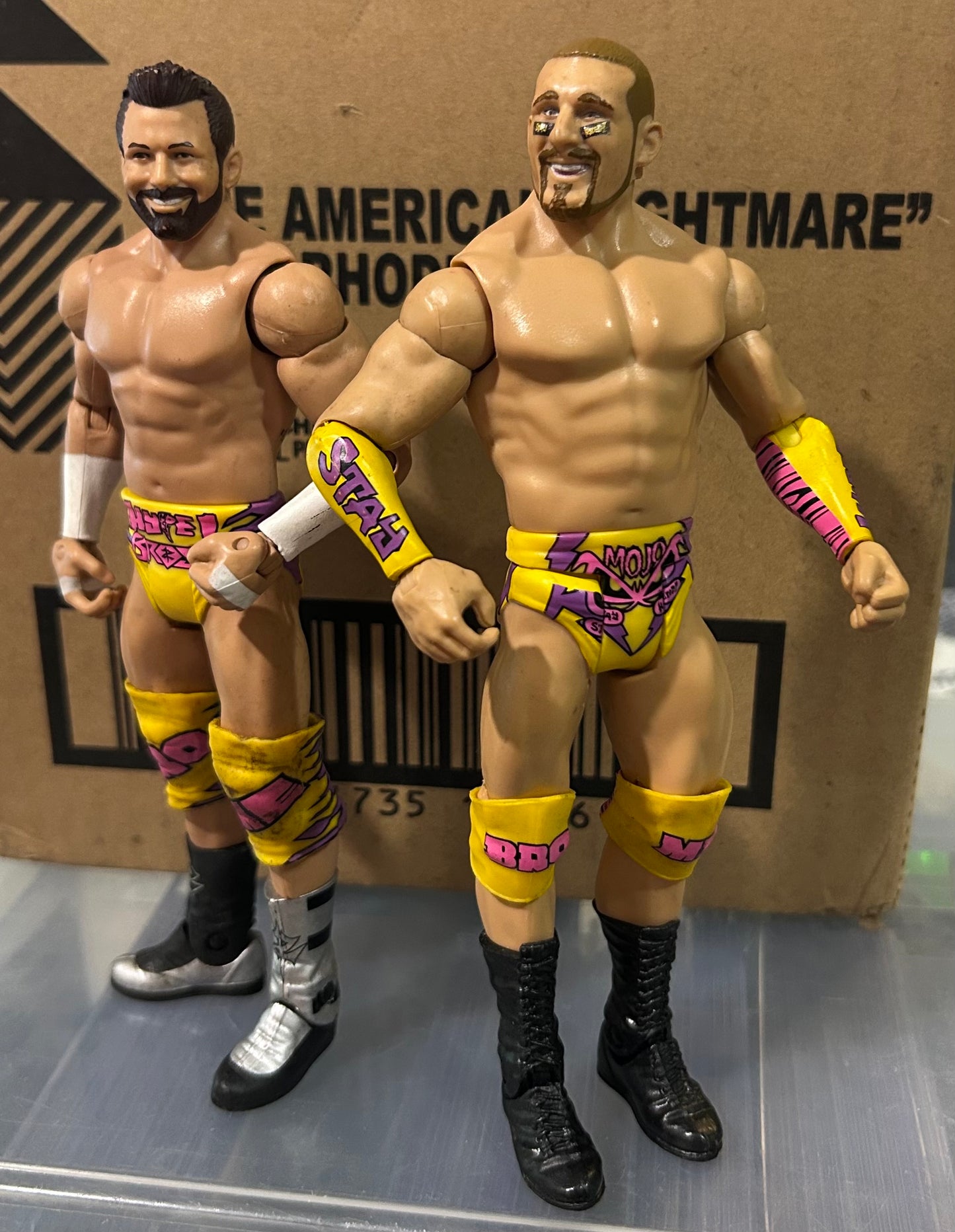 + Hype Bros WWE Mattel Action Figures (Zack Ryder & Mojo Rawley)