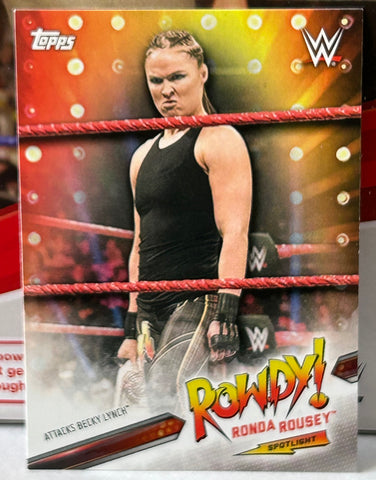 Rowdy Ronda Rousey 2019 WWE Topps “Spot Light” Collection Insert Card