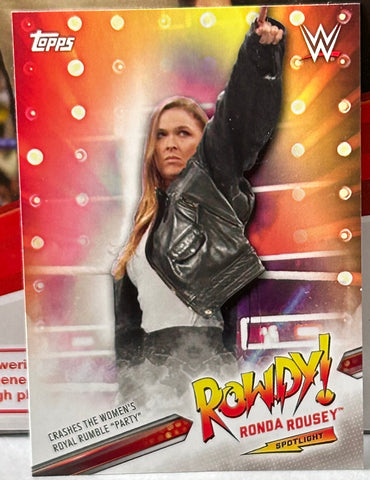 Rowdy Ronda Rousey 2019 WWE Topps “Spot Light” Collection Insert Card