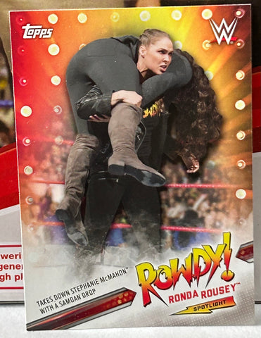 Rowdy Ronda Rousey 2019 WWE Topps “Spot Light” Collection Insert Card