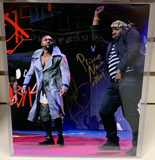 Swerve Strickland & Prince Nana Dual Signed AEW Photo COA
