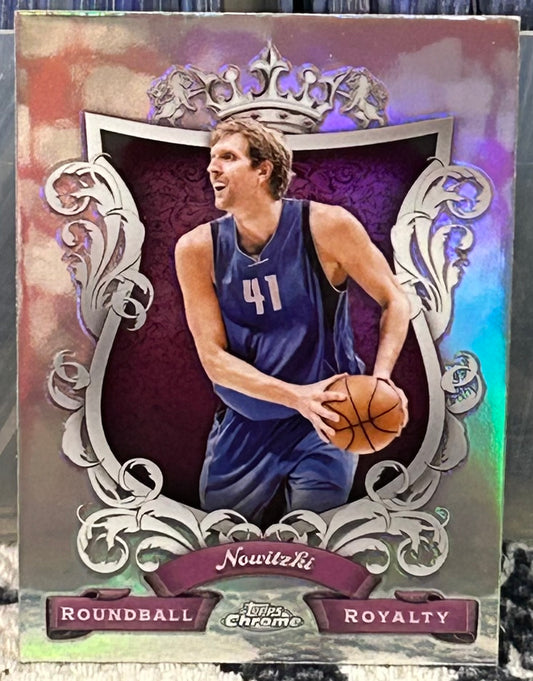 + Dirk Nowitzki 2023-24 Topps Chrome “Roundball Royalty” Insert Card DALLAS MAVERICKS