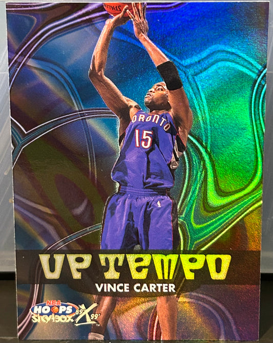 + Vince Carter 1999-00 Skybox NBA Hoops “Uptempo” Insert Card TORONTO RAPTORS