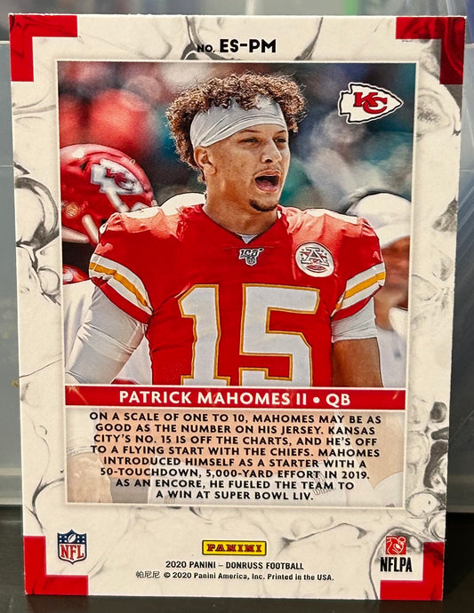 + Patrick Mahomes 2020 Panini Donruss “Elite Series” Insert Card KANSAS CITY CHIEFS