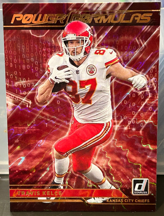 + Travis Kelce 2021 Panini Donruss “Power Formulas” Insert Card KANSAS CITY CHIEFS