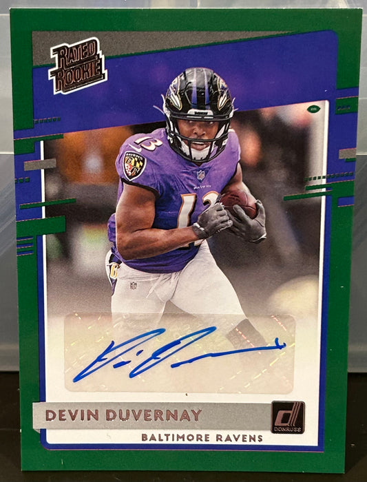 + Devin Duvernay 2020 Panini Donruss AUTO Rated Rookie Card BALTIMORE RAVENS