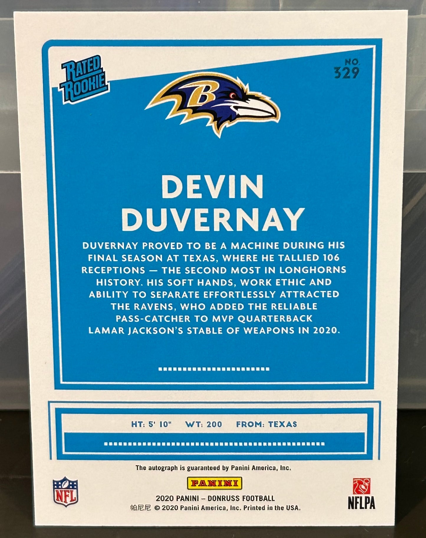 + Devin Duvernay 2020 Panini Donruss AUTO Rated Rookie Card BALTIMORE RAVENS