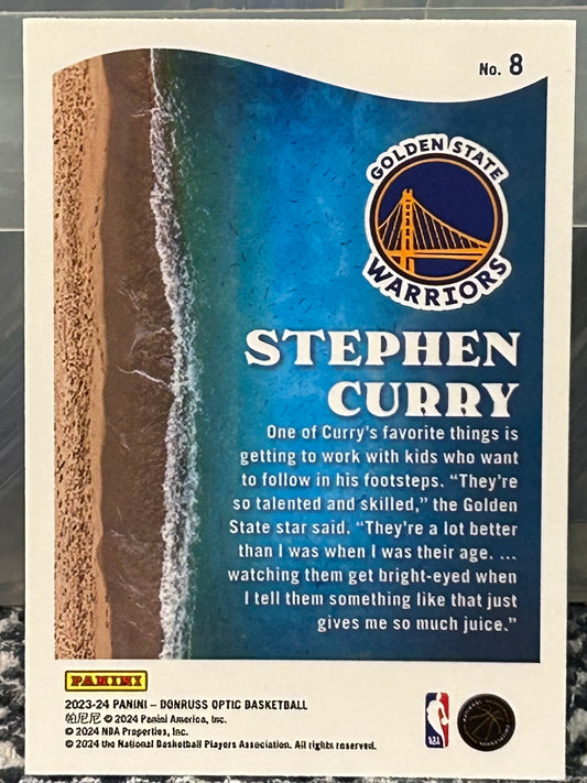+ Stephen Curry 2023-24 Donruss Optic “Splash” Insert Card GOLDEN STATE WARRIORS