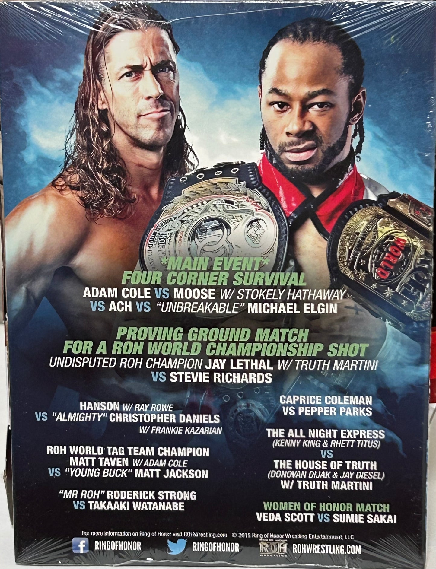ROH Ring of Honor DVD (Sealed) “Reloaded Tour 2015” 9/26/2015 (Cole, Moose, Lethal)