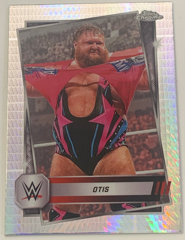 Otis 2025 WWE Topps Chrome PRIZM REFRACTOR Card