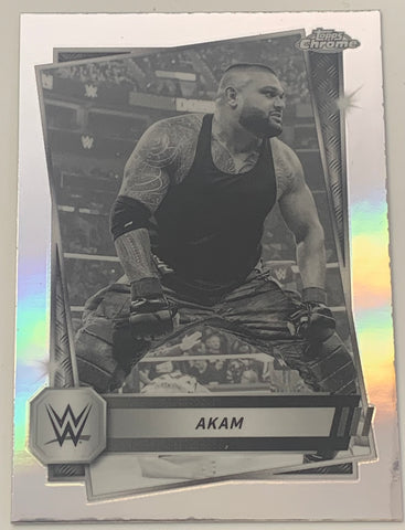 Akam 2025 WWE Topps Chrome SEPIA REFRACTOR Card