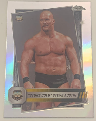 Stone Cold Steve Austin 2025 WWE Topps Chrome REFRACTOR Card