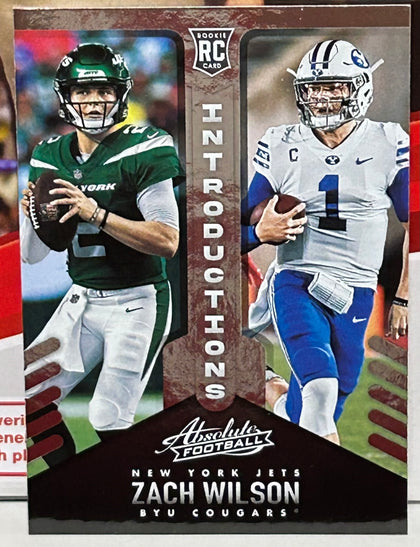 Zack Wilson 2021 Panini Absolute Introductions ROOKIE Card JETS