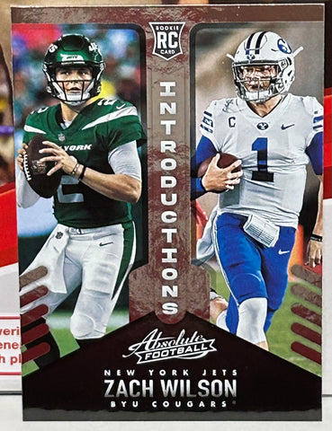 Zack Wilson 2021 Panini Absolute Introductions ROOKIE Card JETS