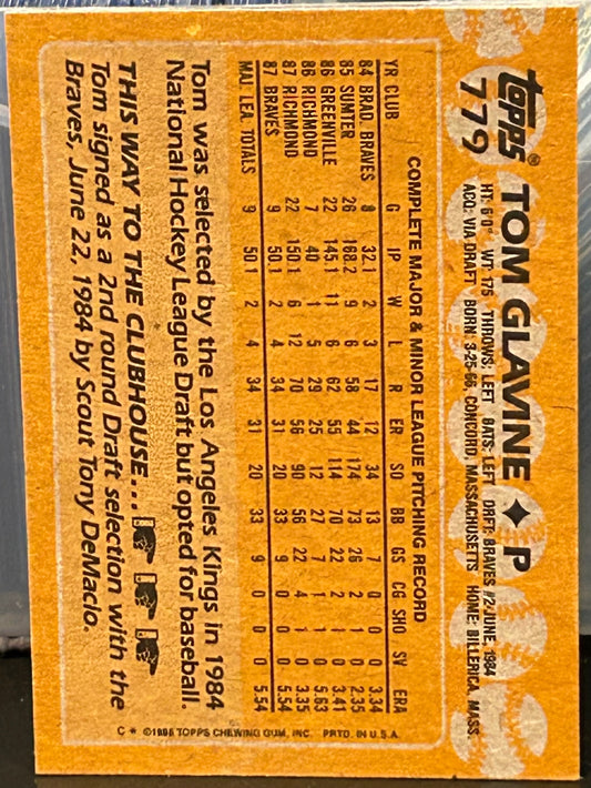 +  Tom Glavine 1988 Topps ROOKIE Card ATLANTA BRAVES