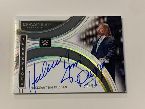 Hacksaw Jim Duggan 2022 WWE Immaculate Signed “On Card” Auto Card #57/99