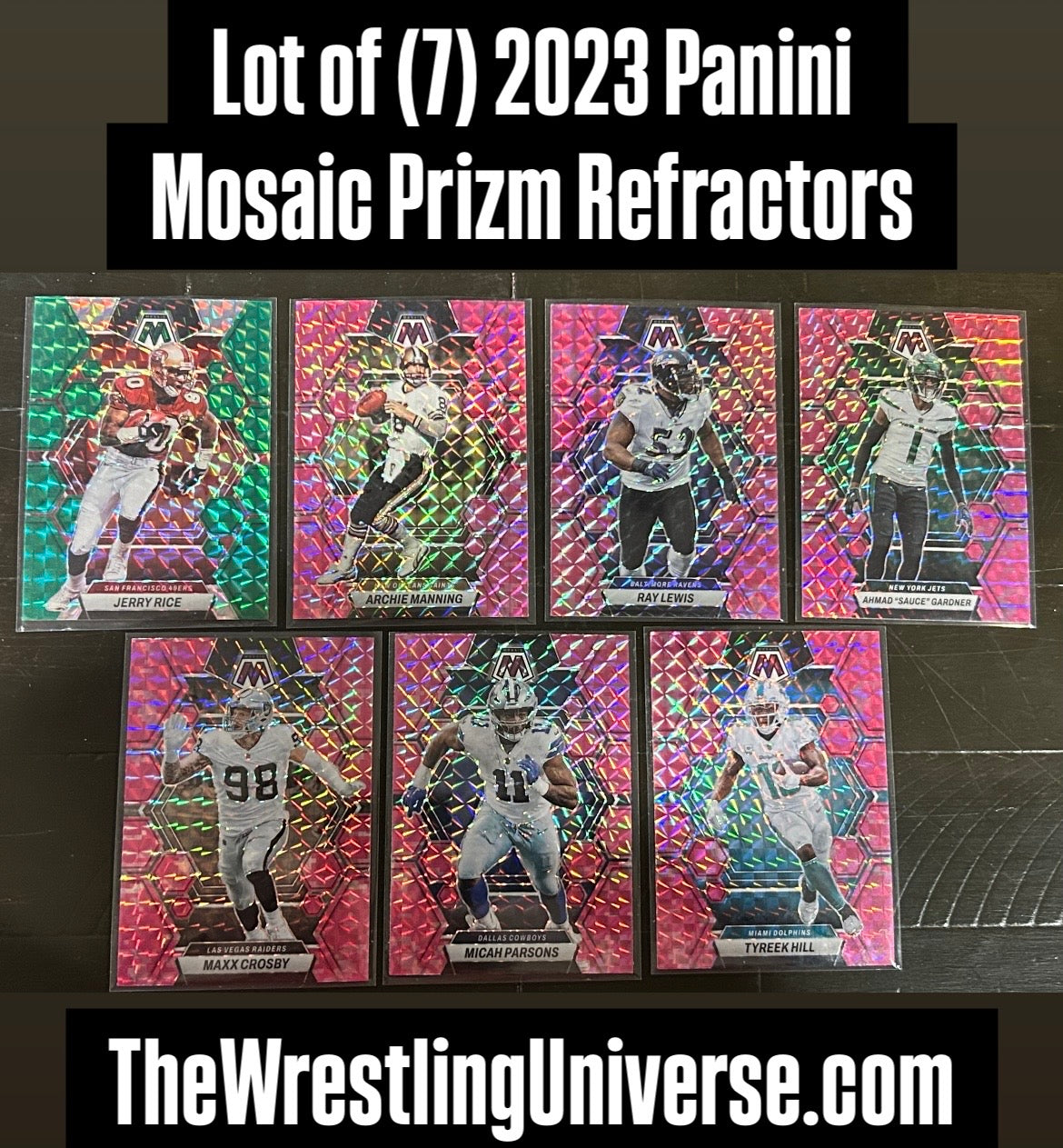 +  Lot of (7) 2023 Panini Mosaic Prizm Refractor Cards