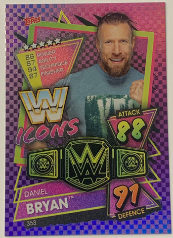 Daniel Bryan 2021 WWE Topps Slam Attax Icons Purple Foil Card