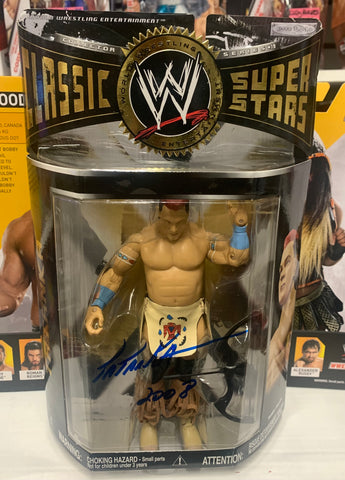 Tatanka SIGNED WWF WWE Jakks Classic Superstars Action Figure (Comes w/COA)!!!