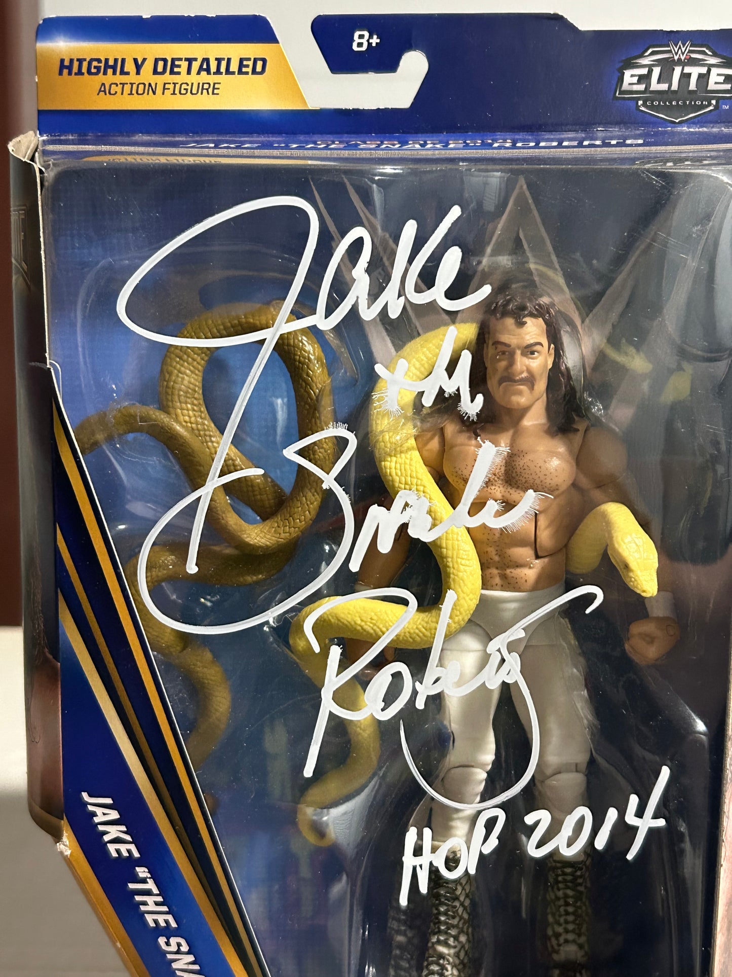 Jake “The Snake” Roberts SIGNED WWE Hall of Fame Elite Action Figure (Comes w/COA& Picture)