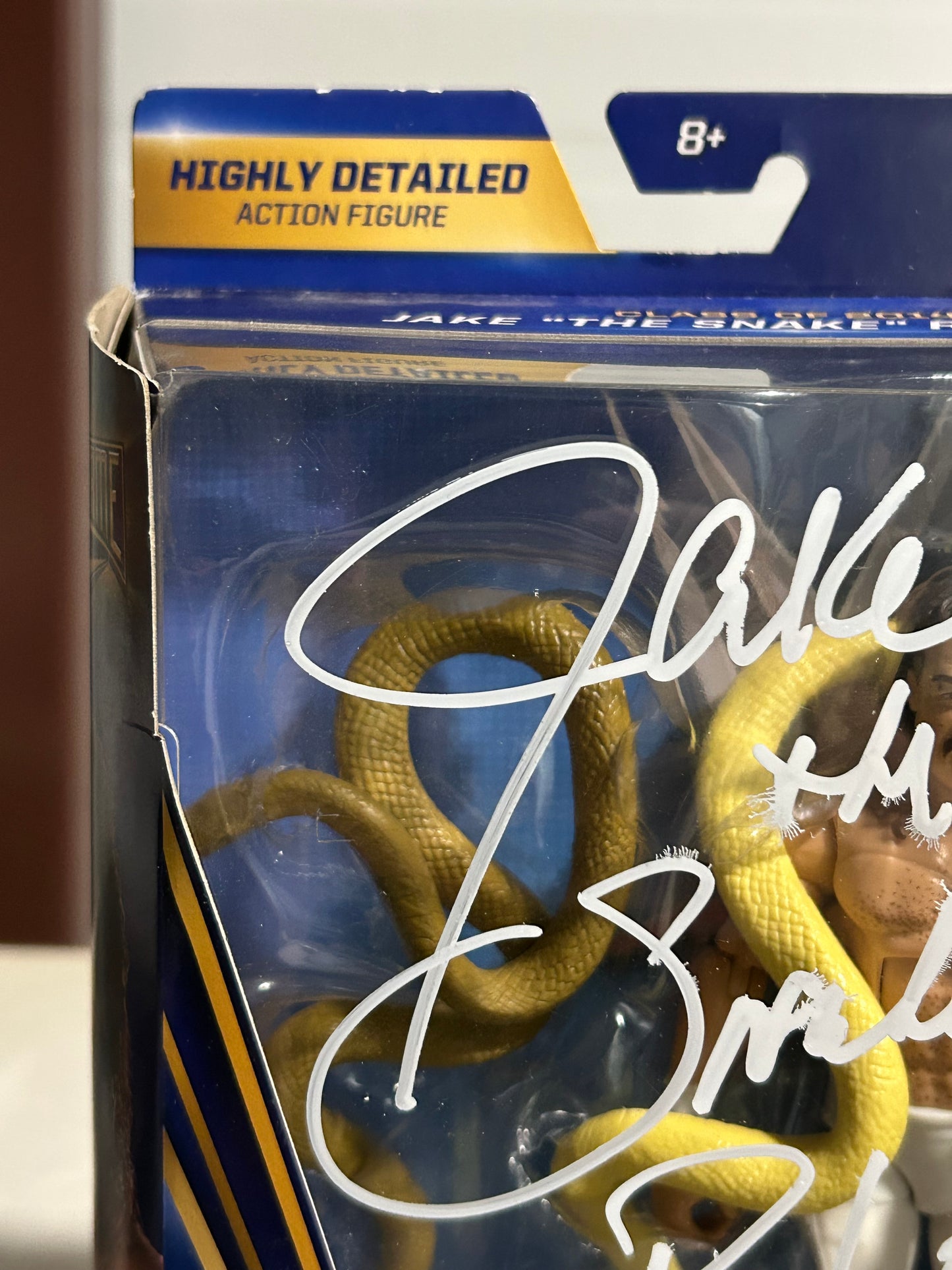 Jake “The Snake” Roberts SIGNED WWE Hall of Fame Elite Action Figure (Comes w/COA& Picture)