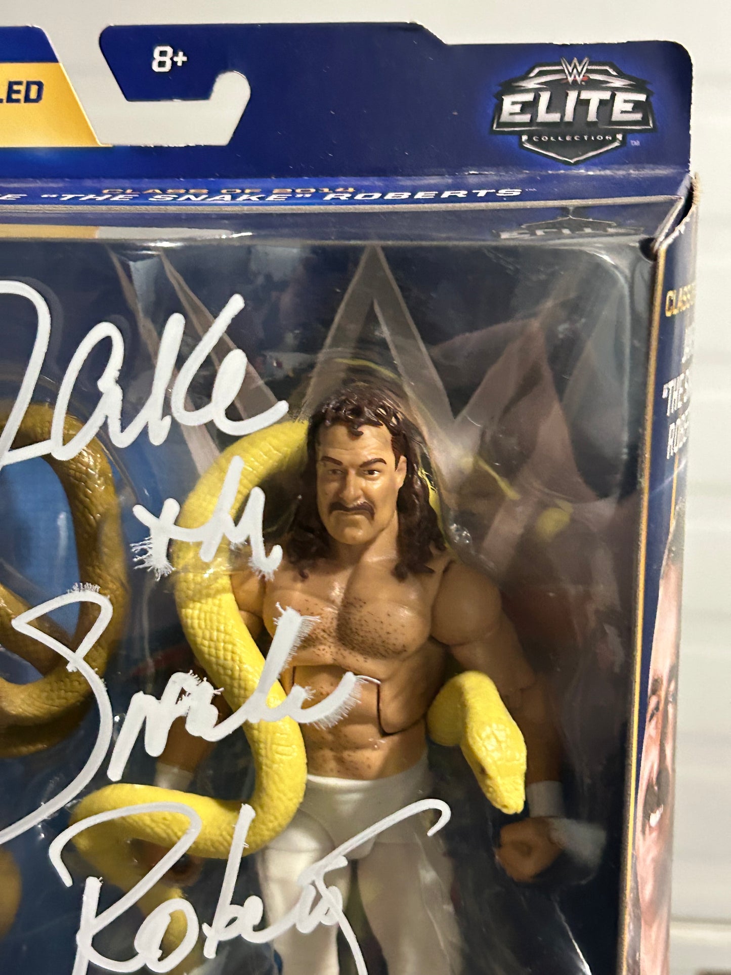 Jake “The Snake” Roberts SIGNED WWE Hall of Fame Elite Action Figure (Comes w/COA& Picture)