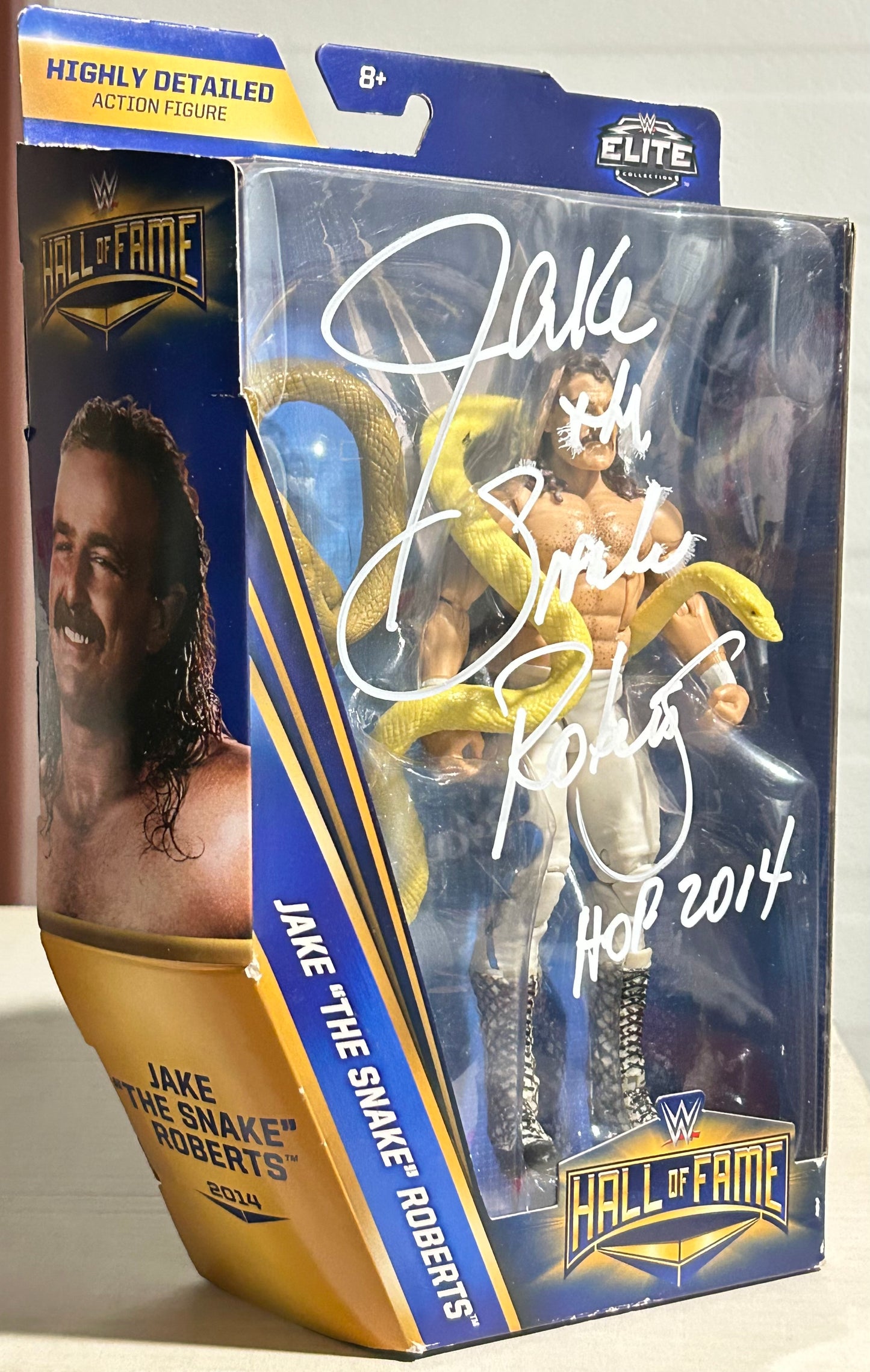 Jake “The Snake” Roberts SIGNED WWE Hall of Fame Elite Action Figure (Comes w/COA& Picture)