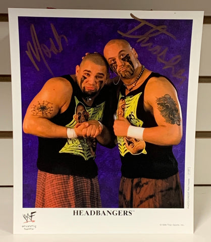 The Headbangers WWE Signed 8x10 Color Photo(Signed in Gold)
