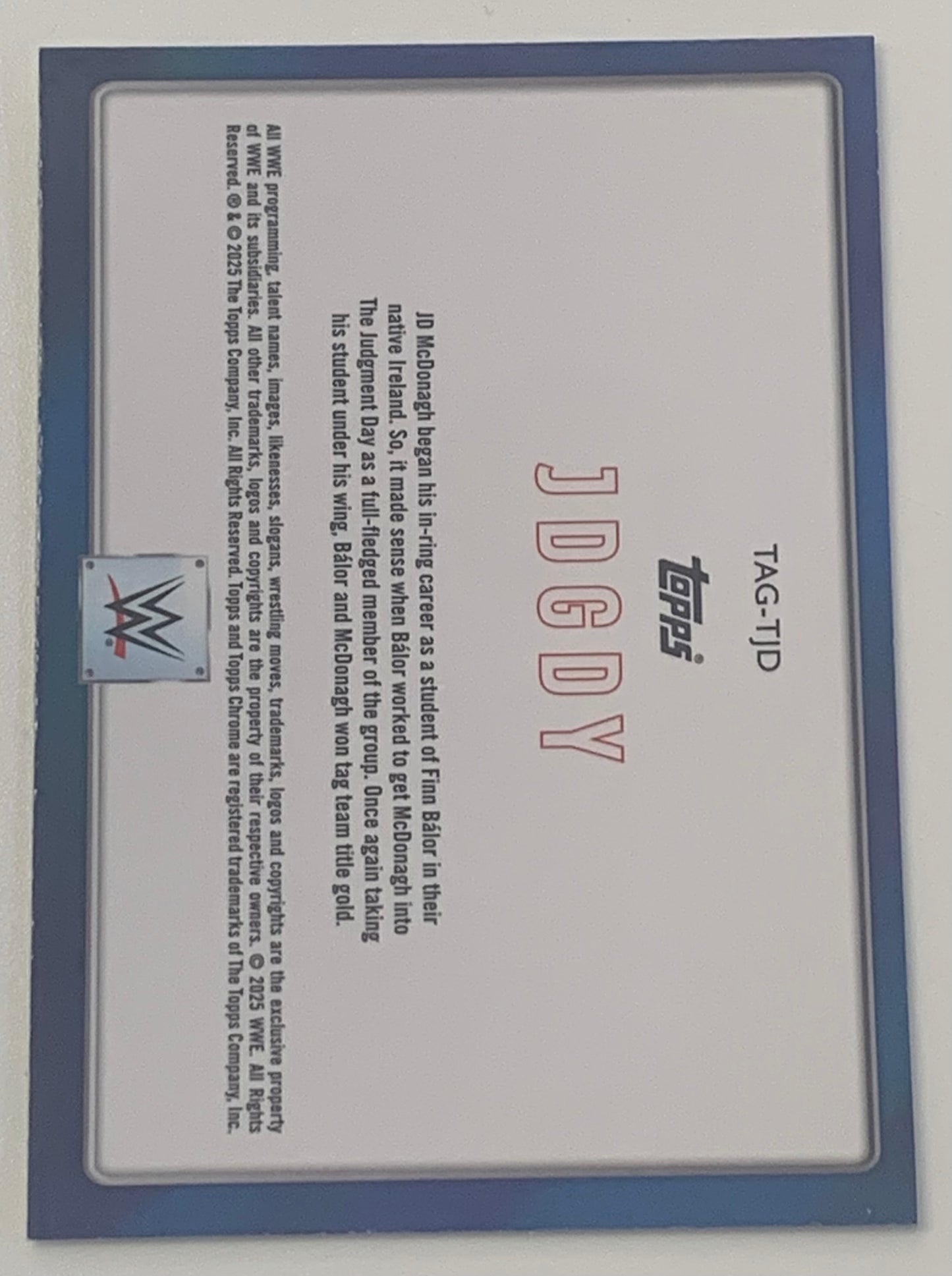 JDGDY (Finn Balor & JD McDonagh) 2025 WWE Topps Chrome “Tag Teams” Insert Card