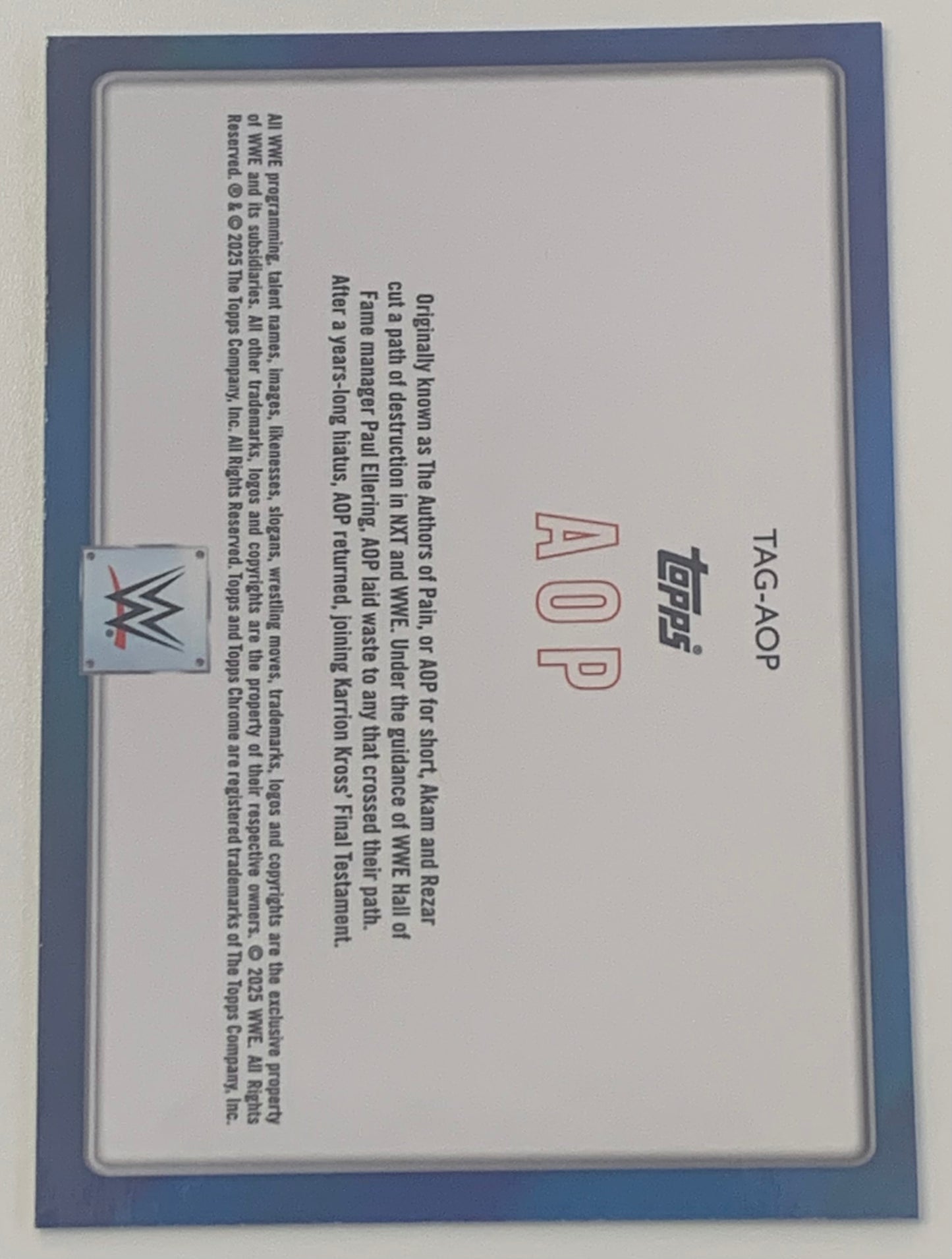 AOP (Akam & Rezar) 2025 WWE Topps Chrome “Tag Teams” Insert Card