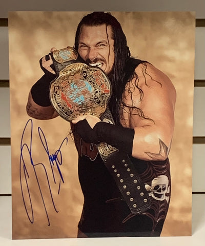Rhyno Signed 8x10 Color Photo w/ ECW Belt