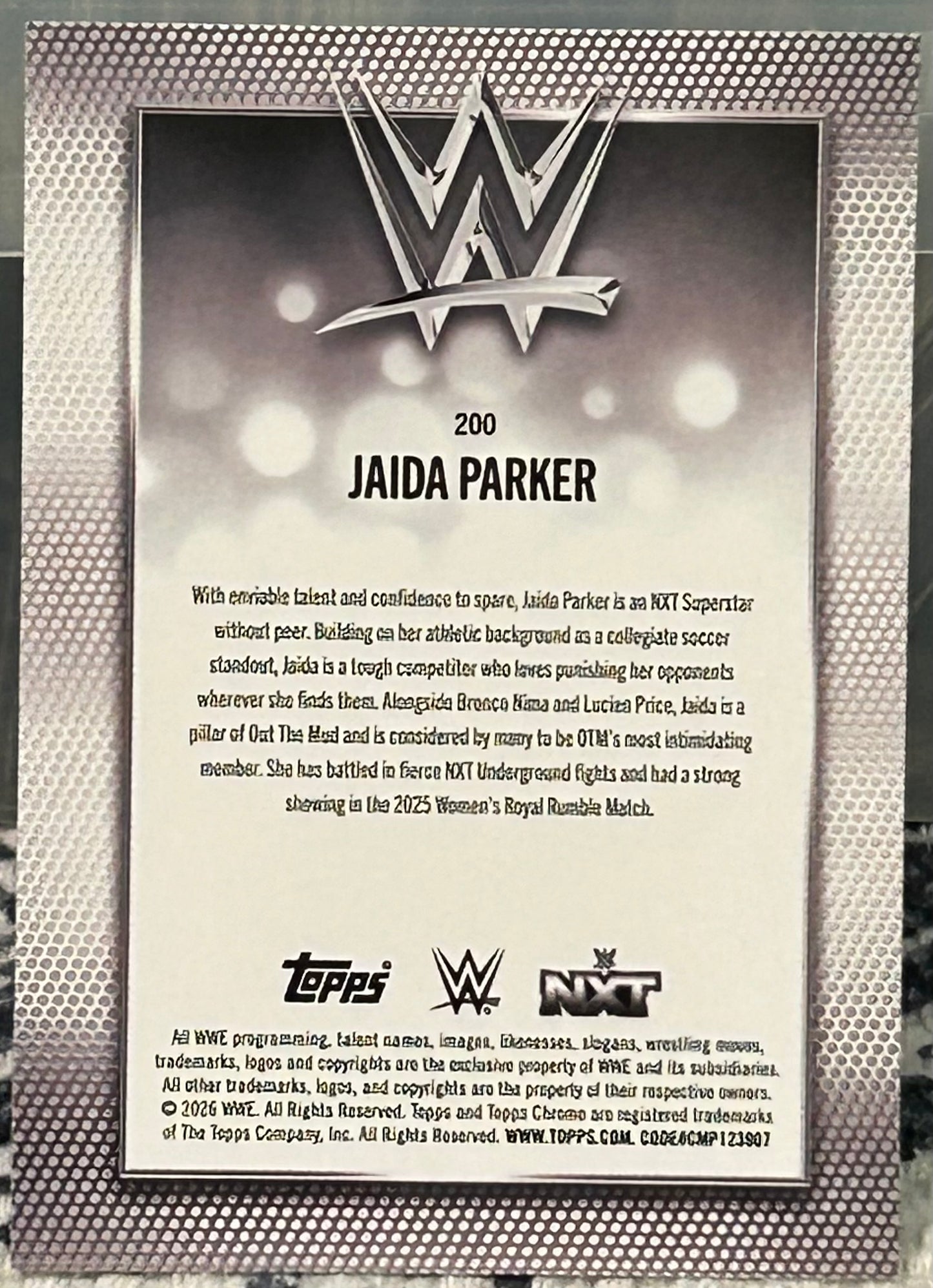 + Jaida Parker 2026 WWE Topps Chrome Card