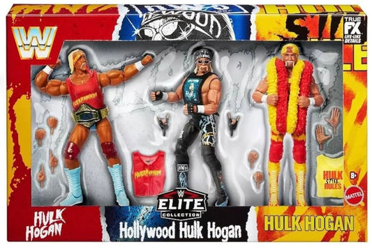 Hulk Hogan WWE Mattel Elite 3-pack Action Figures (Brand New, Never Opened)