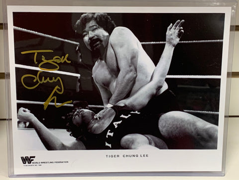 Tiger Chung Lee Signed 8x10 Classic Photo WWF WWE