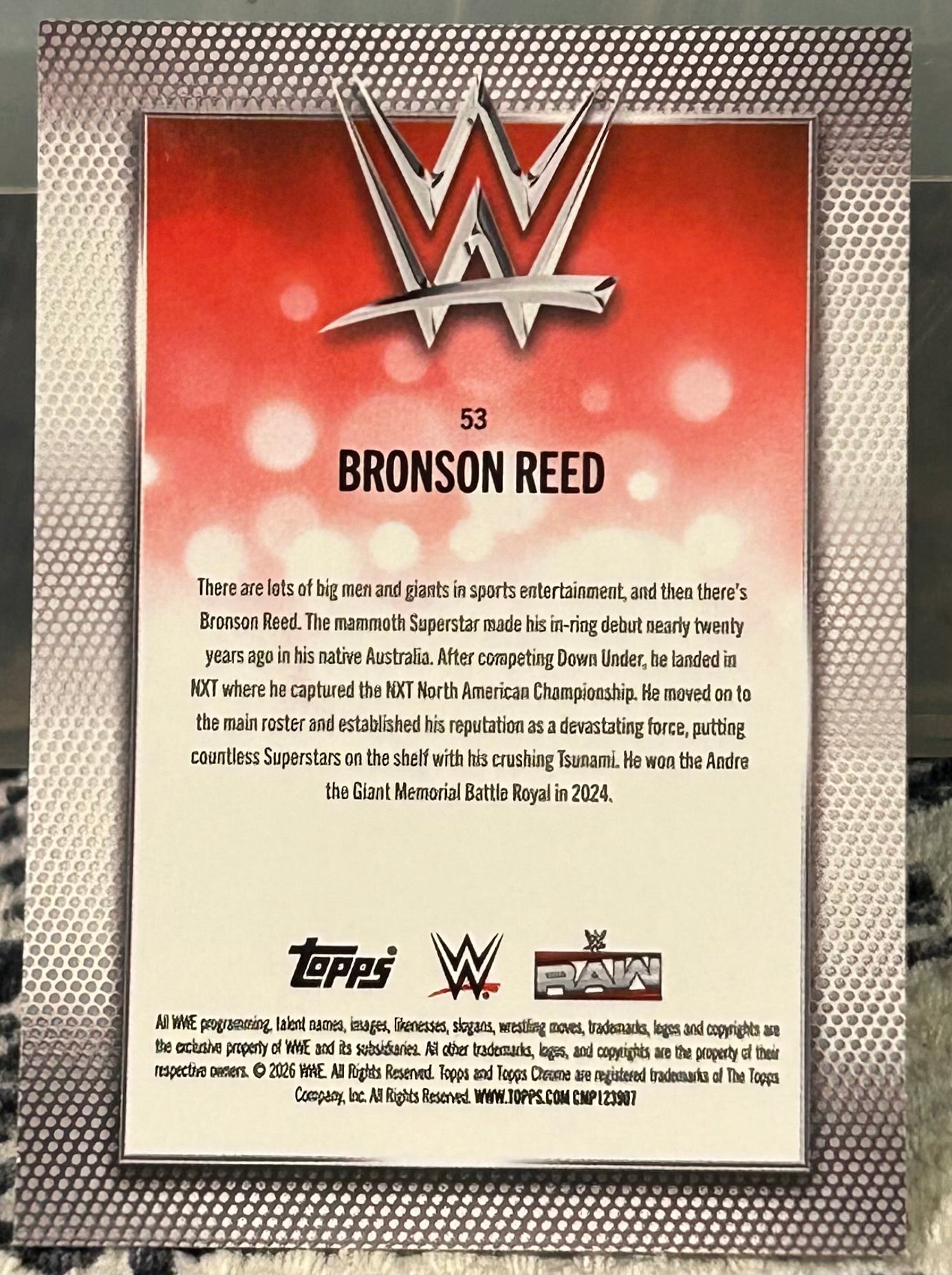 + Bronson Reed 2026 WWE Topps Chrome Card