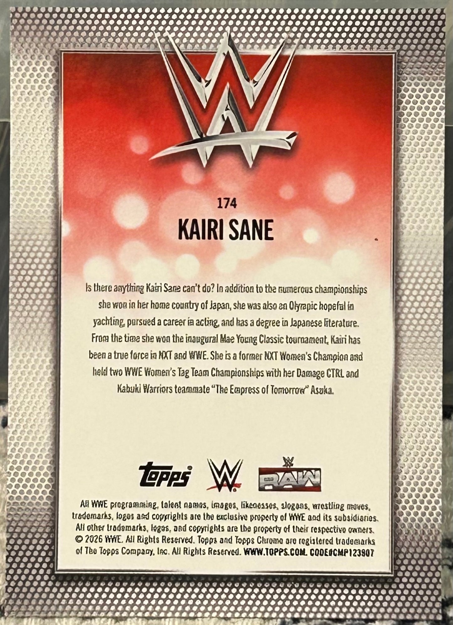 + Kairi Sane 2026 WWE Topps Chrome Card