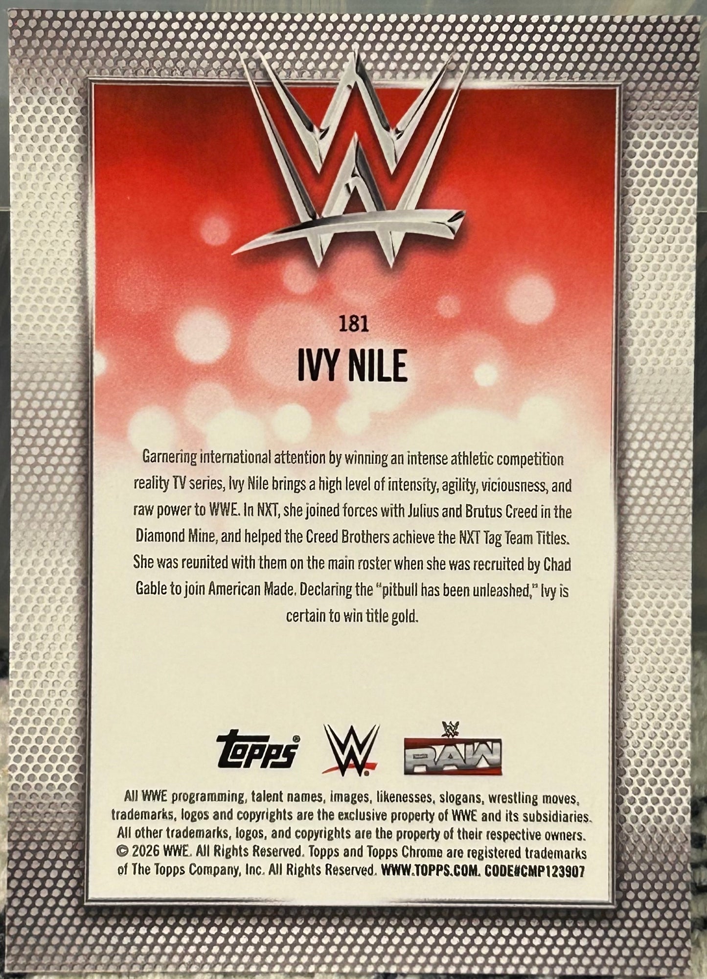 + Ivy Nile 2026 WWE Topps Chrome Card