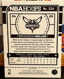Brandon Miller 2024-25 NBA Panini Hoops Basketball Card Charlotte Hornets
