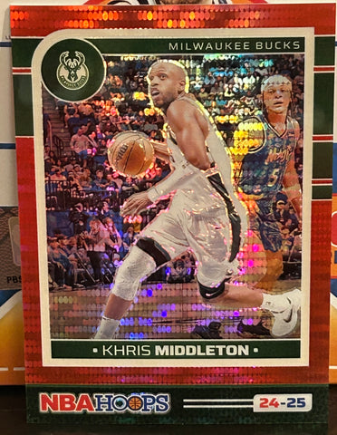 Khris Middleton 2024-25 Panini Hoops Chrome RED PULSAR Parallel Card #65/199