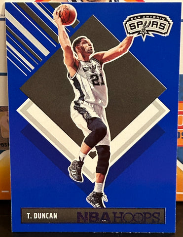 Tim Duncan 2024-25 Panini Hoops Tribute BLUE Parallel Card San Antonio Spurs