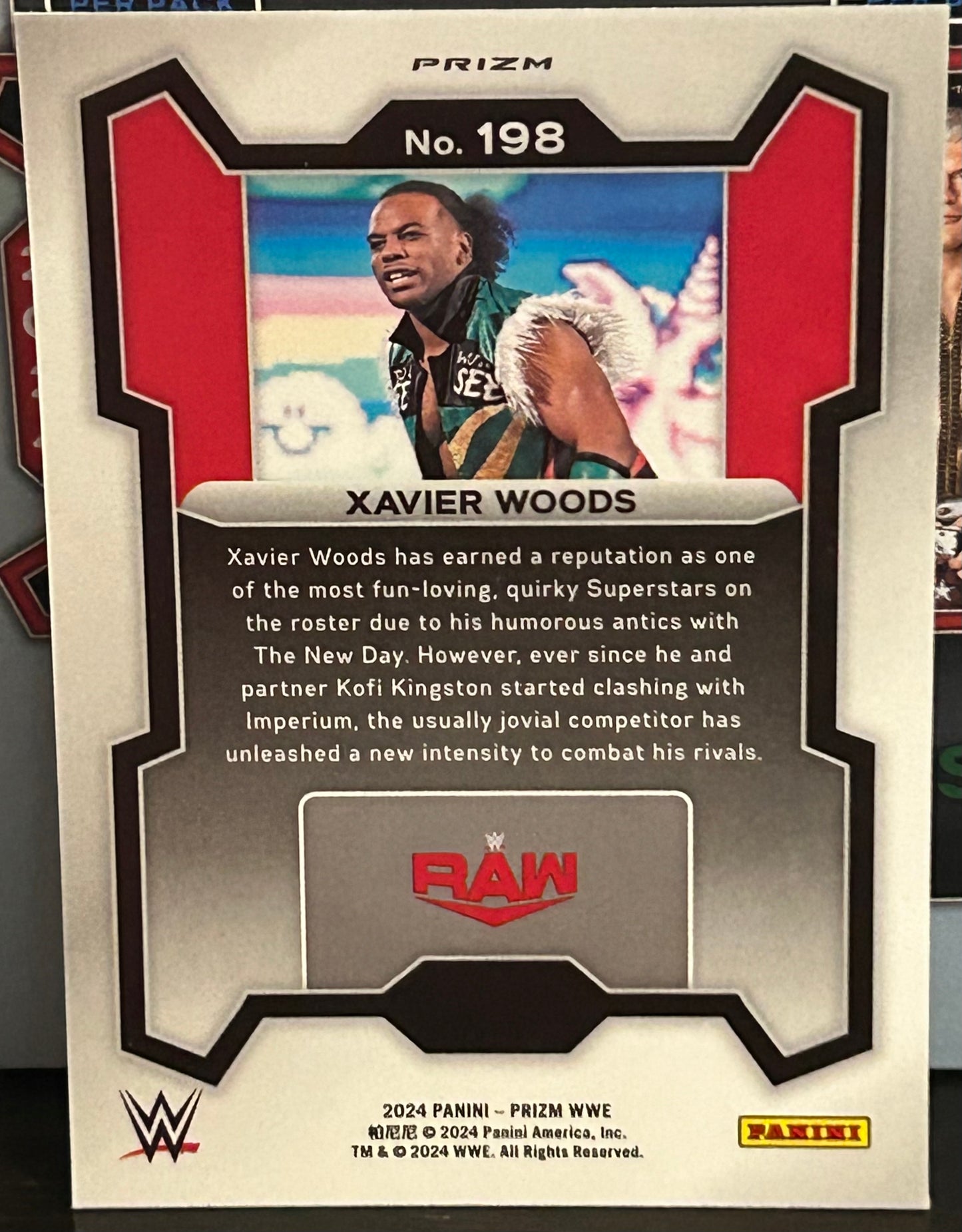 Xavier Woods 2024 WWE Panini Prizm GREEN REFRACTOR Card