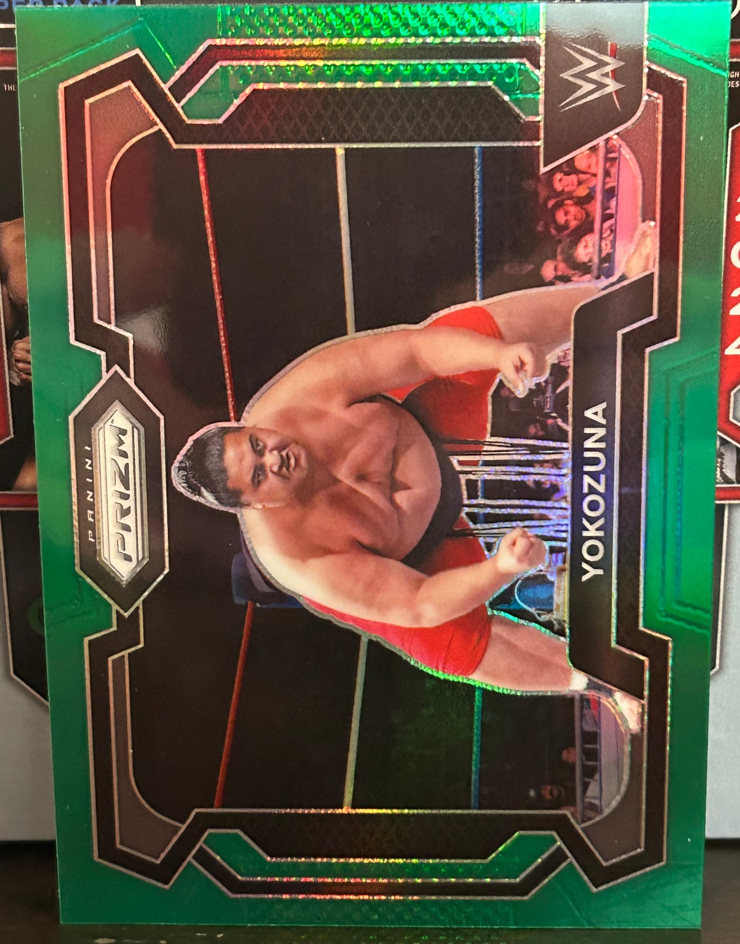 Yokozuna 2024 WWE Panini Prizm GREEN REFRACTOR Card