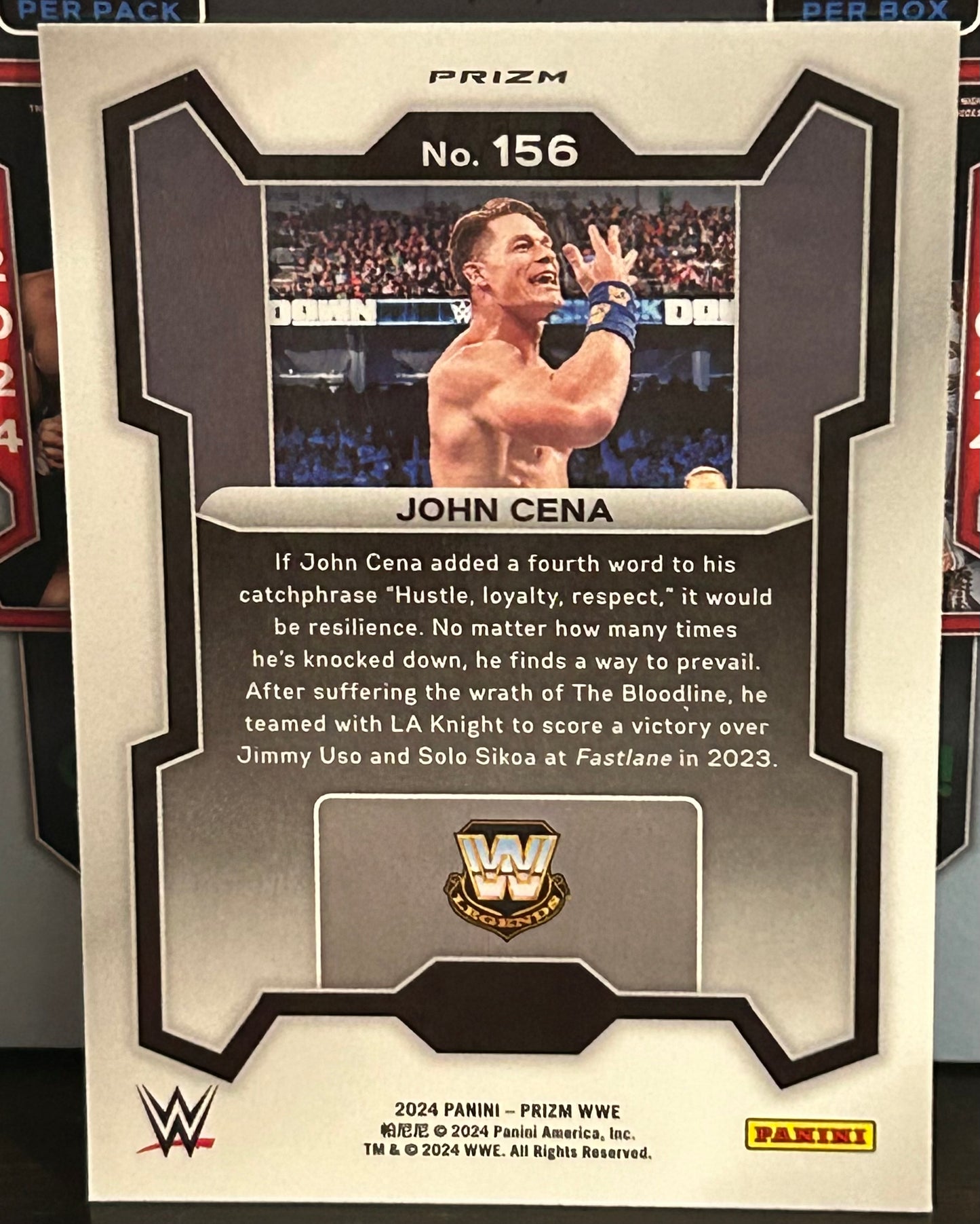 John Cena 2024 WWE Panini Prizm GREEN REFRACTOR Card